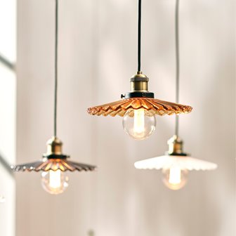 Szklana lampa stożkowa retro Cobbler brązowa 25cm